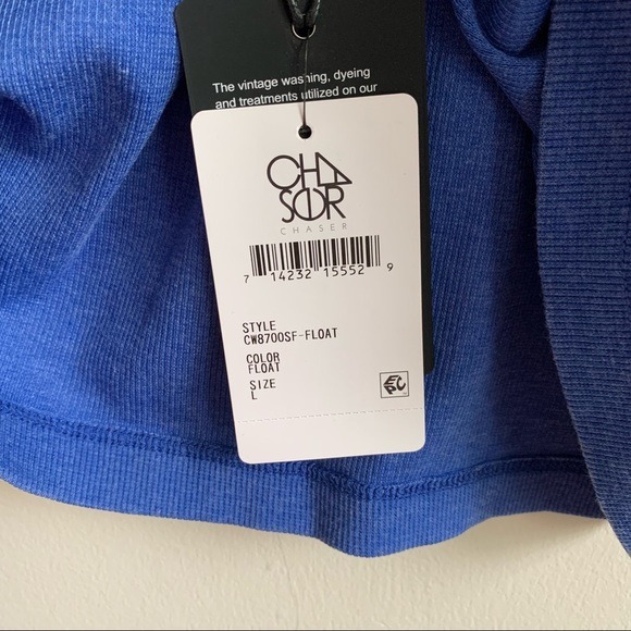 Chaser T Back Cami in Float ribbed blue tank top - Picture 15 of 16